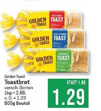 Golden Toast Toastbrot - Verschiedene Sorten