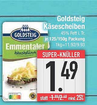 Goldsteig KäseScheiben Emmental 125g