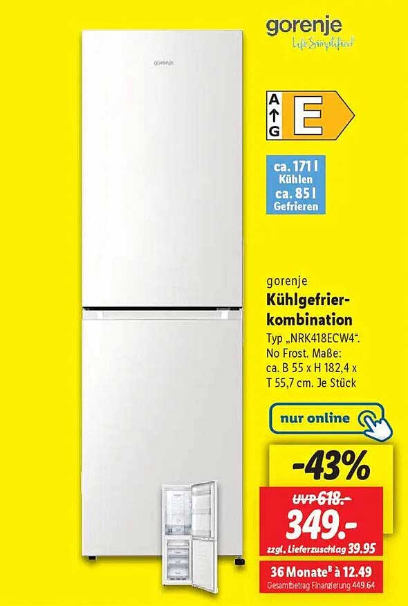 gorenje Kühlgefrierkombination Typ 'NRK418ECW4'