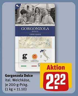 Gorgonzola Dolce - italienischer Weichkäse, je 200-g-Pckg.