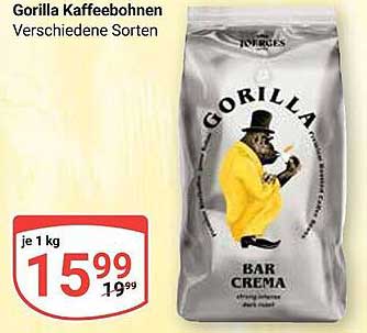 Gorilla Kaffeebohnen - Verschiedene Sorten