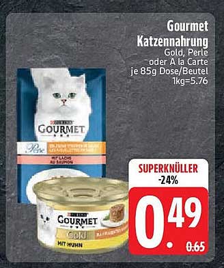 Gourmet Katzennahrung Gold, Perle oder A la Carte je 85g Dose/Beutel