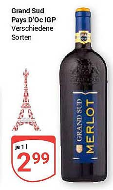 Grand Sud Merlot Pays D'Oc IGP - Verschiedene Sorten