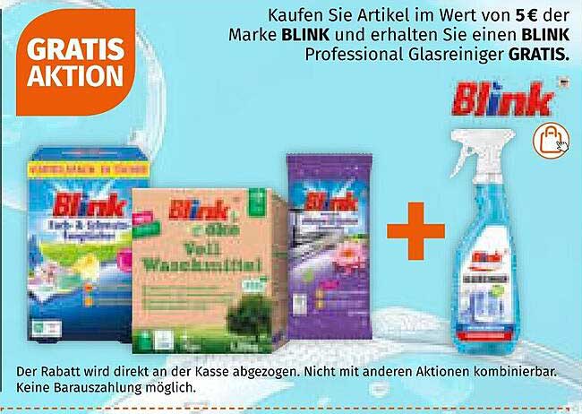 Gratis Aktion: Blink Artikel kaufen und Glasreiniger erhalten!