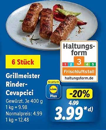 Grillmeister Rinder-Cevapcici - 6 Stück