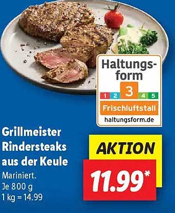 Grillmeister Rindersteaks aus der Keule