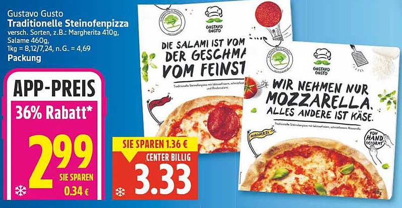 Gustavo Gusto Traditionelle Steinofenpizza 410g
