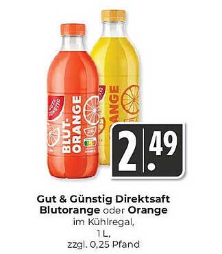 Gut & Günstig Direktsaft Blutorange oder Orange, 1 L