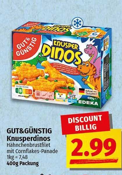 GUT& GÜNSTIG Knusperdinos Hähnchenbrustfilet mit Cornflakes-Panade