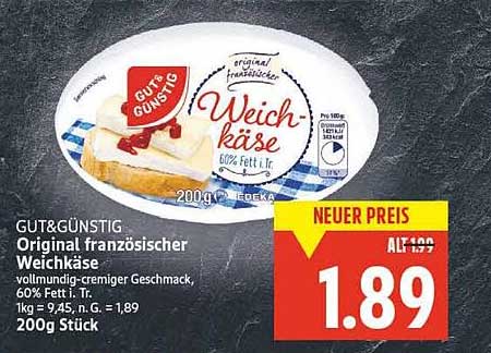GUT& GÜNSTIG Original französischer Weichkäse 200g