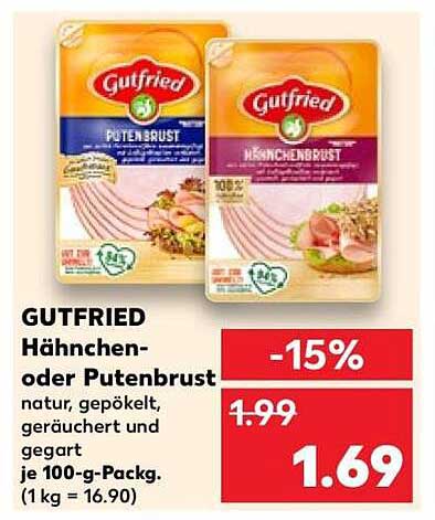 GUTFRIED Hähnchen- oder Putenbrust -15%