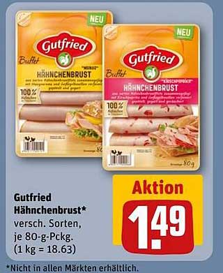 Gutfried Hähnchenbrust - Verschiedene Sorten 80-g-Packungen