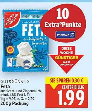 GUT&GÜNSTIG Feta aus Schaf- und Ziegenmilch 200g