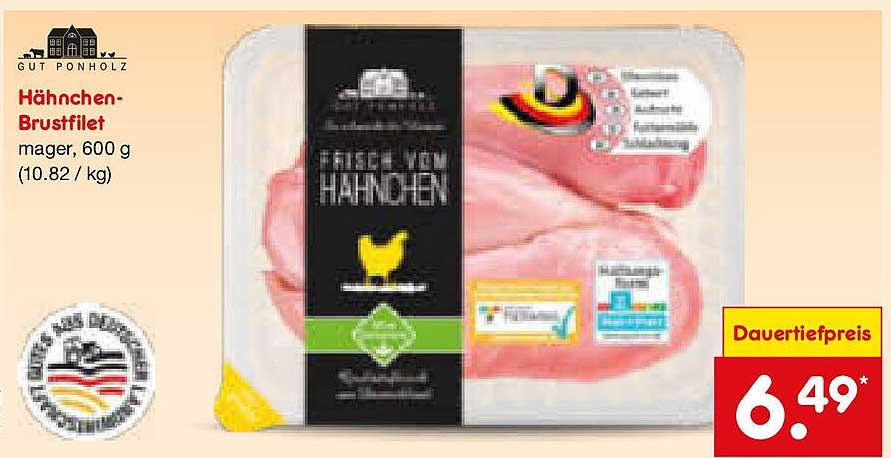 Hähnchen-Brustfilet, mager, 600 g