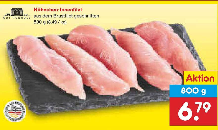 Hähnchen-Innenfilet aus dem Brustfilet geschnitten 800 g
