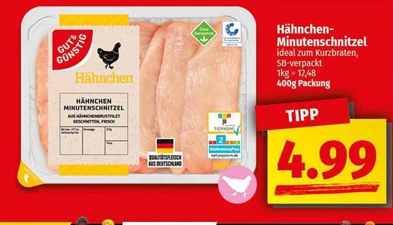 Hähnchen-Minutensteaks 400g - ideal zum Kurzbraten