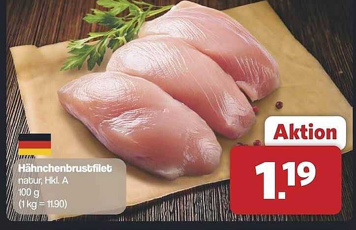 Hähnchenbrustfilet natur, Hkl. A - 100 g
