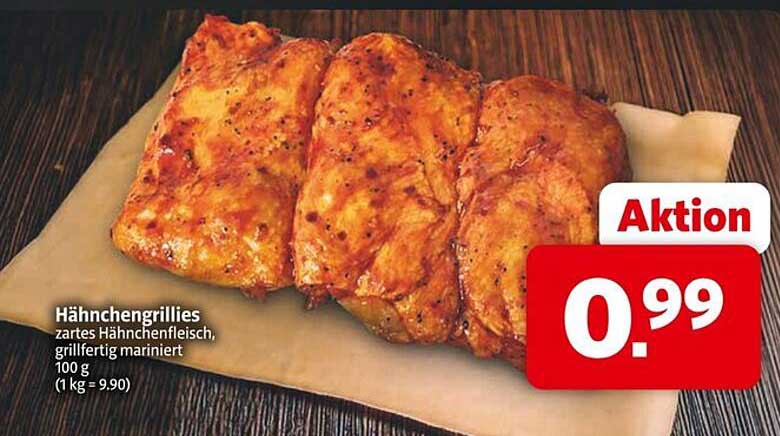 Hähnchengrillies - zartes Hähnchenfleisch, grillfertig mariniert