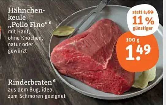 Hähnchenkeule 'Pollo Fino' 6 mit Haut, ohne Knochen, natur oder gewürzt