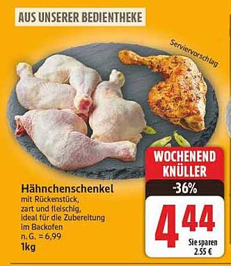 Hähnchenschenkel mit Rückenstück, zart und fleischig