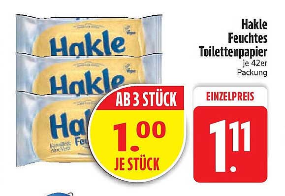 Hakle Feuchtes Toilettenpapier je 42er Packung