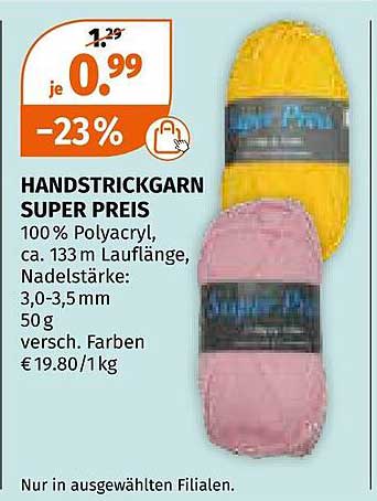 HANDSTRICKGARN SUPER PREIS