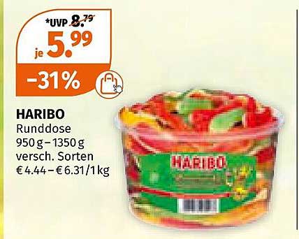 HARIBO Runddose 950 g–1350 g, verschiedene Sorten