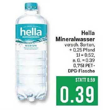 Hella Mineralwasser, verschiedene Sorten