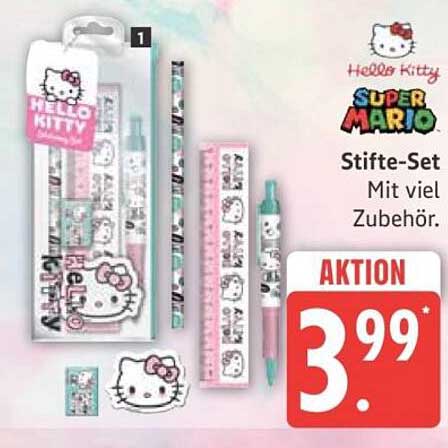 Hello Kitty Stifte-Set mit viel Zubehör