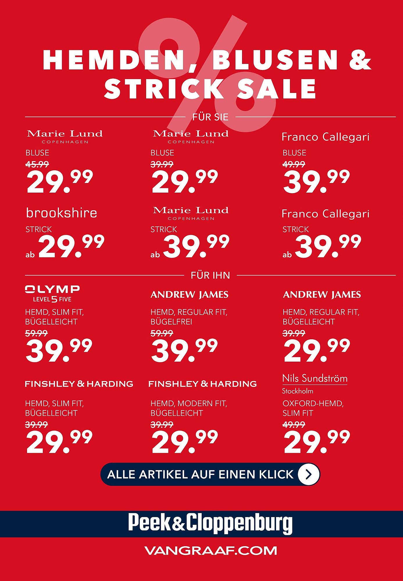 HEMDEN, BLUSEN & STRICK SALE