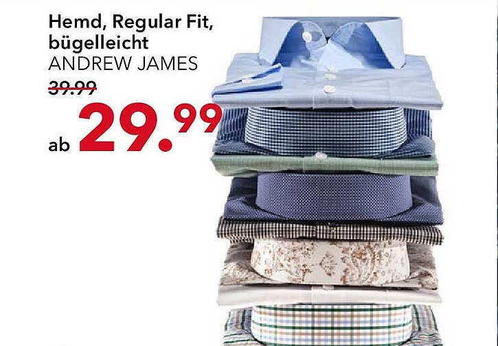 Hemden, Regular Fit, bügelleicht von Andrew James