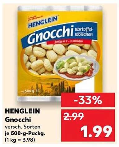 HENGLEIN Gnocchi - verschiedene Sorten je 500-g-Pack.