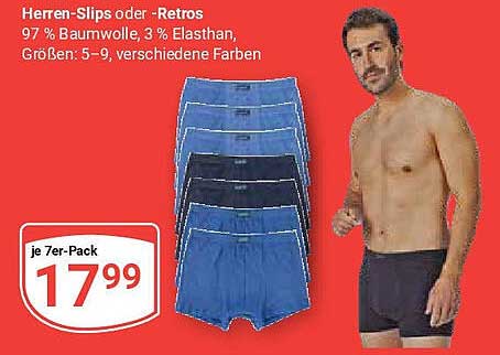 Herren-Slips oder -Retros, 7er-Pack