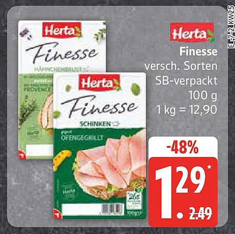 Herta Finesse Wurstsorten im Angebot