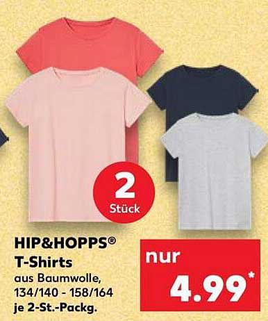 HIP&HOPPS® T-Shirts aus Baumwolle, 2 Stück für nur 4,99*