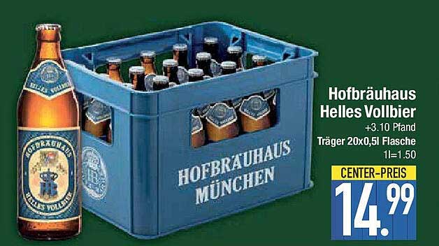 Hofbräuhaus Helles Vollbier 20x0,5l Kasten
