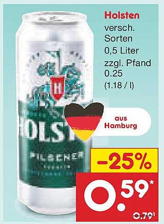 Holsten Pilsener 0,5 Liter - Vielfältige Sorten aus Hamburg