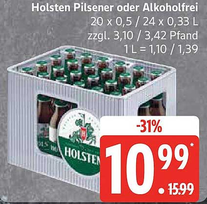 Holsten Pilsener oder Alkoholfrei 20 x 0,5 L – Umfassendes Angebot