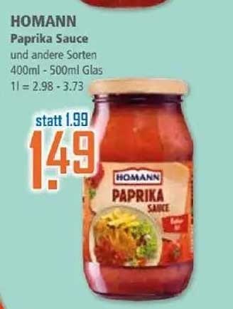 HOMANN Paprika Sauce 400ml - 500ml Glas