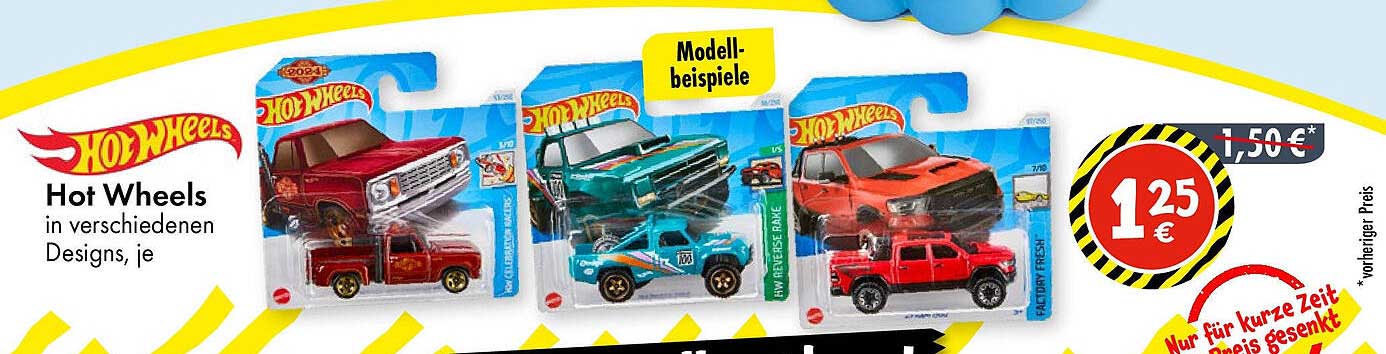 Hot Wheels in verschiedenen Designs, je