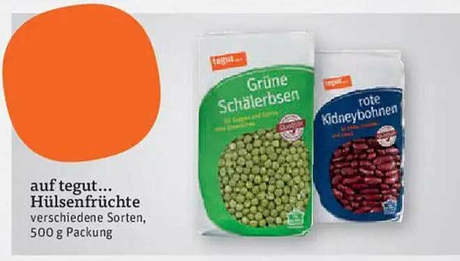Hülsenfrüchte auf tegut... in verschiedenen Sorten, 500 g Packung