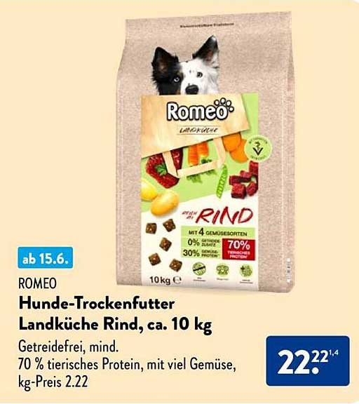 Hunde-Trockenfutter Landküche Rind, ca. 10 kg
