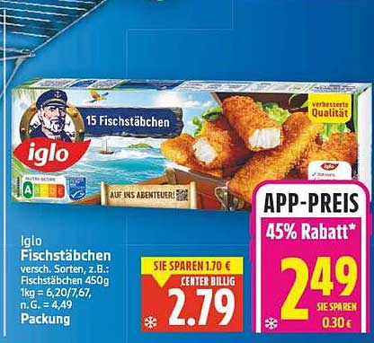 Iglo Fischstäbchen 450g