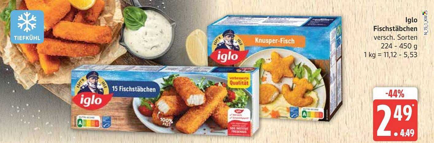 Iglo Fischstäbchen verschiedene Sorten