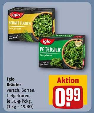 Iglo Kräuter - Schnittlauch und Petersilie, tiefgefroren 50-g-Packungen