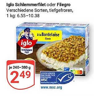 Iglo Schlemmerfilet oder Filegro, verschiedene Sorten, tiefgefroren