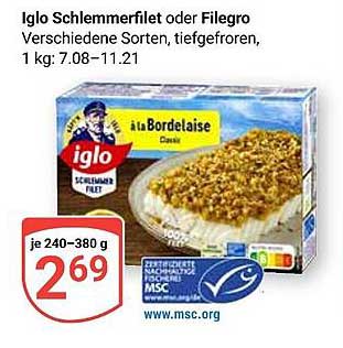 Iglo Schlemmersortiment - Schlemmerschnitte oder Filegro, Tiefkühlprodukt