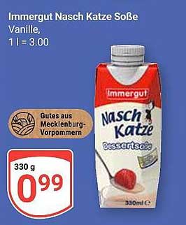 Immergut Nasch Katze Soße Vanille, 330 g