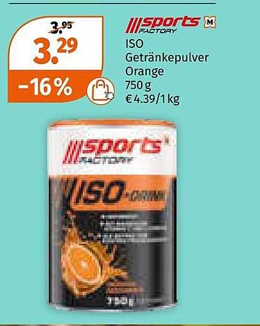 ISO Getränke-Pulver Orange 750 g - Jetzt nur 3,29 €