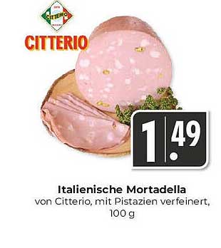 Italienische Mortadella von Citterio, mit Pistazien verfeinert, 100 g